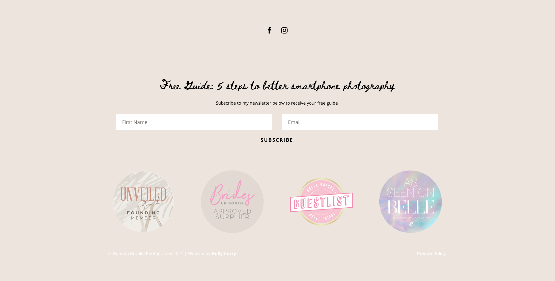 Hannah Brooke Photography Website Project