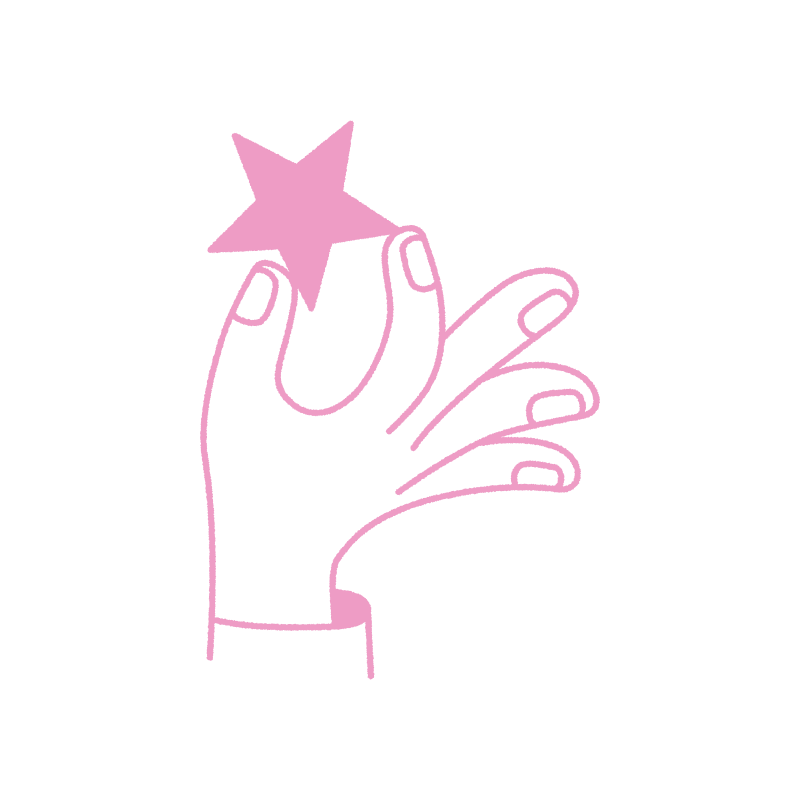 Hand holding star
